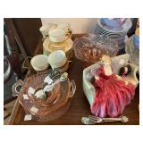 2 Pink Depression Glass and more