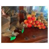 2 Vintage Alabaster Grapes