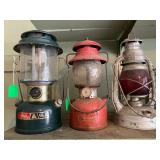 6 Coleman and Railroad kerosene lamps