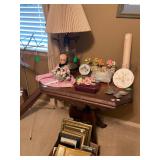 Side Table with lamp and decorations