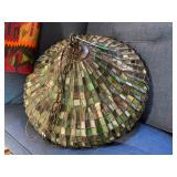 Green stained glass light fixture