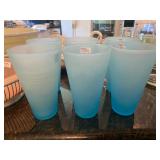 Frosted Aqua Water Goblets