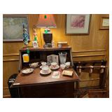 Antique Secretary, cups and saucers from England