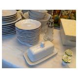 Lenox white French perle butter dish and more