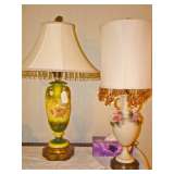 Antique lamps, porcelain