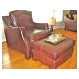 Leather chair and ottoman