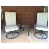 Patio rockers and side table