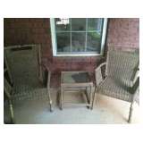 Rustic wicker patio set