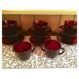 Ruby red depression glass