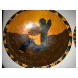 Vintage Mexican painted dough bowl