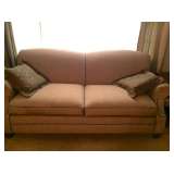 Puffy neutral-tone sofa