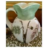 Antique painted-milkglass pitcher