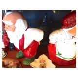 ceramic Santa and Mrs. Claus