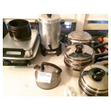 Complete set of vintage Inkor Stainless sauce pans, great condition