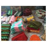 vintage crochet doilies, blankets, pieces awaiting finishing