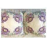 vintage handmade needlework pillows