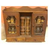 vintage spice rack with grinders