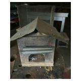 primitive birdhouse with tin top