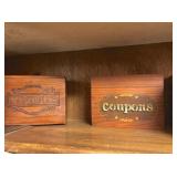 Vintage recipe box with recipes and coupon box(one recipe box has sold)