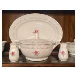 Royal Swirl china, set with serving pieces