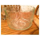 Lovebirds crystal serving bowl