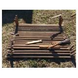 Cedar-slat porch swing/bridge