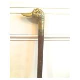 Brass cane with mallard head