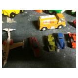 Die-cast toy airplane and Shell oil truck