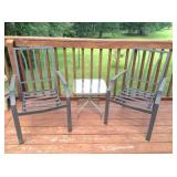 Patio chairs and side table, matching dining table and chairs