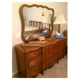 Bureau with scalloped mirror to match queen bed