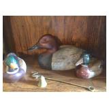 Ceramic and wood duck decoys