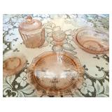 Pink depression glass