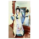 Two-foot high porcelain geisha doll