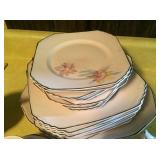 Antique silver-edged Broadway Rose dish set