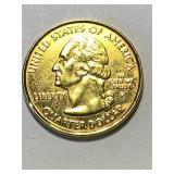 2000 Us Quarter Massachusetts Golden Copper Clad