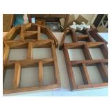 Barn Shaped Wood Curio Wall Shelves One With Duck Decor One Dark One Light