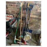 Broom and dust pan lot