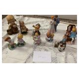 Ceramic Porcelain Figurines Lot Anniversary Couple Children Old Babushka Lady