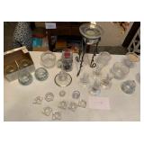 Clear Glass Candleholder Candlestick Lot All Shapes And Sizes