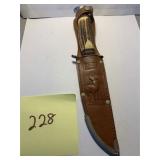 EDGE BRAND Knife 461 Solingen Stag Handle Leather Sheath Made in Germany