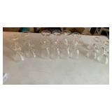 Federal Glass Pressed Stemmed Wine Glass Set Of 16 Optic Rings Horizontal Lines