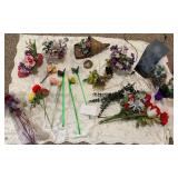 Floral Lot Fake Silk And Glass Flowers Eucalyptus Fiber Optic Flower MusicalLamp