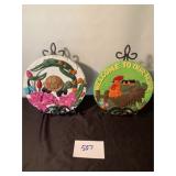 Garden Stones with Metal Stand Lot of 2