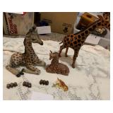 Giraffe and Mini Monkey Collectible Lot Hear No See No Speak No Evil