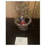 Glass Silver Tinsel Garland Christmas Tree Topper