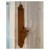 Handmade Dark Wood Single Farmhouse Wall Sconce With Candleholder
