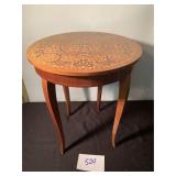 inlay Side Table with Music Box