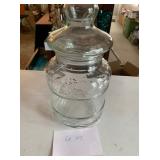 Large Clear Glass Storage Canister With Grape Fruit Pattern And Lid