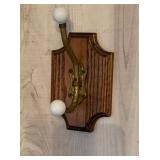 Large Dark Wood Rustic French Coat Hat Hanging Hooks Metal Hooks Set Of 6