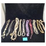 Long Beaded Costume Jewlery Necklace Lot of 11